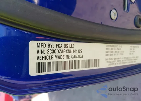 2022 Dodge Challenger Sxt from USA, damaged, VIN 2C3CDZAGXNH144129